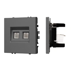 Изображение ARL NOBE Розетка телефонная двойная софт-тач серый базальт SCT-MTL2-SFPL-GR (2хRJ-11, 4C) (Arlight, -)